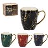 KUBEK PORCELANOWY 400 ML MARMUREK ZE ZŁOTEM MIX KOLOR