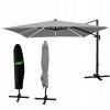 PARASOL OGRODOWY 3 x 3 M SZARY ROMA Z POKROWCEM Z LED