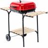 GRILL WĘGLOWY AMERYKAŃSKI Z PÓŁKAMI BOCZNYMI I KÓŁKAMI 96 x 45 x 75 CM 