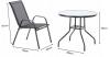 Zestaw Mebli Ogrodowych Garden Line Szary (4 Krzesła + Okrągły Stolik)