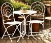 METALOWY ZESTAW MEBLI OGRODOWYCH STOLIK KRZESŁA BIAŁY VINTAGE