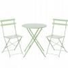 Zestaw Mebli Ogrodowych Garden Line Zielony (Stół Okrągły + 2 Krzesła)