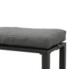 Zestaw Mebli Aluminiowych Garden Line Szary z Szarymi Poduszkami - Sofa Narożna + Pufa + Stolik