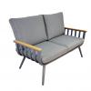 Zestaw Mebli Aluminiowych Garden Line (Sofa + 2 Fotele + Stolik)  - Szary z Szarymi Poduszkami