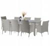 Zestaw Mebli Ogrodowych (8 Foteli + Stół) Kolor Szary Garden Line