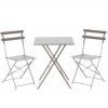 Zestaw Mebli Ogrodowych Garden Line Szary (Stół Kwadratowy + 2 Krzesła)