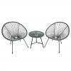 Zestaw Mebli Ogrodowych Garden Line Szary (2 Krzesła + Stolik)