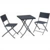 Zestaw Mebli Balkonowych Składanych Garden Line Antracyt (Stolik + 2 Krzesła)