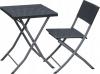 Zestaw Mebli Balkonowych Składanych Garden Line Antracyt (Stolik + 2 Krzesła)