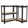 Regał 5-Poziomowy 180 x 90 x 30 cm Czarny Udźwig Półki: 175 KG 