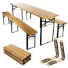 Zestaw Biesiadny - Stół 220x50x77 cm + 2 Ławki 220x25x47 cm - składany