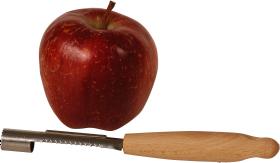 Drylownica wraz z obieraczką, dzięki której szybko pozbędziesz się gniazda i bez problemu obierzesz jabłko. Można używać także do innych warzyw i owoców.