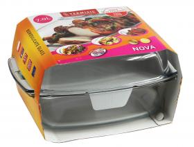 Naczynie żaroodporne niezbędne podczas pieczenia mięs, zapiekanek czy warzyw. Naczynie odporne jest na wysokie temperatury. Produkt idealnie nadaje się na prezent.