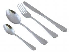 Zestaw sztućców: 6 łyżek, 6 widelców, 6 łyżeczek i 6 noży. Wykonane z wysokiej jakości stali nierdzewnej, dopuszczonej do kontaktu z żywnością. Sztućce staną się wyjątkową ozdobą każdego nakrycia. Pochodzą one z kolekcji Ontario.