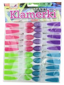 Komplet kolorowych spinaczy do bielizny wykonanych z plastiku, posiadających antypoślizgowe elementy ułatwiające użytkowanie. Sprawdzą się w zastosowaniu domowym oraz na potrzeby pralni i hoteli.
