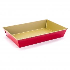 Blacha fakturowana nonstick 300 x 110 x 75 mm, złotoczerwona