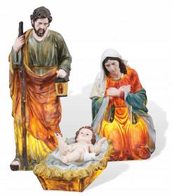 KPL. 3 FIGUR PODŚWIETLANYCH  ŚW. RODZINA 150 CM MASA ŻYWICZNA 
