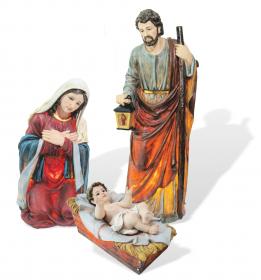 FIGURY DO SZOPKI BOŻONARODZENIOWE PODŚWIETLANE  ŚW. RODZINA 120 CM MASA ŻYWICZNA 