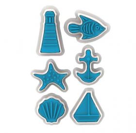 6 niebieskich foremek do ciastek