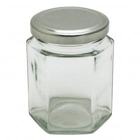 Słoik sześciokątny z metalową zakrętką 180 ml
