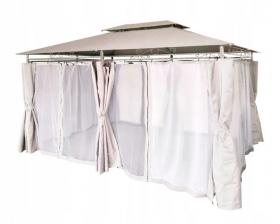 ALTANA  PAWILON OGRODOWY Z ZASŁONAMI BOCZNYMI  BEŻOWY 3 X 4M 