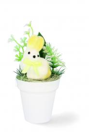 OZDOBA WIELKANOCNA  ZAJĄCZEK W DONICZCE 7 x 14 cm