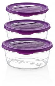 KPL. 3 POJEMNIKÓW OKRĄGŁYCH TREND BOX (0,7+1,1+1,75L) 