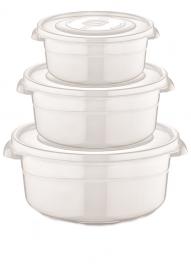 KPL. 3 POJEMNIKÓW OKRĄGŁYCH MIKROFRESH  (0,5+1+2L) 