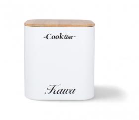 KOMPLET 3 POJEMNIKÓW NA HERBATĘ, KAWĘ, CUKIER KOLOR BIAŁY (11,5x11,5x12cm)