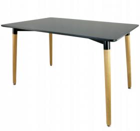 STÓŁ PROSTOKĄTNY 120 x 80 x 75 cm  CZARNY 