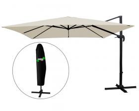 PARASOL OGRODOWY Z POKROWCEM "MINI ROMA" 2.5x2.5 M BEŻOWY