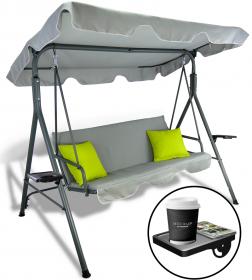 HUŚTAWKA OGRODOWA ATYPE 170 x 110 x 153 cm SZARA