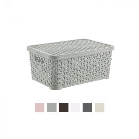 KOSZ RATTAN Z POKRYWĄ 10 LT