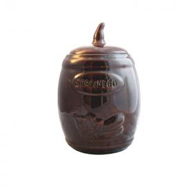 BECZKA  CERAMICZNA 3,5 L NA OGÓRKI ZE SZCZYPCAMI BRĄZ