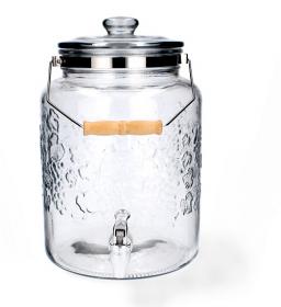 SŁÓJ 8 L Z SZKLANĄ POKRYWĄ I KRANIKIEM