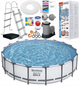 BASEN STELAŻOWY 5,49 X 1,22 M (BASEN,POMPA FILTRUJĄCA, DRABINKA, POKRYWA