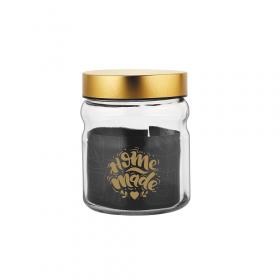 SŁOIK 900 ML DEKOR.Z METAL.ZAKR. (ZŁOTA)