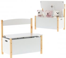 SCHOWEK NA ZABAWKI ZAMYKANY BIAŁY "DAISY" 60 x 34,5 x 56 CM