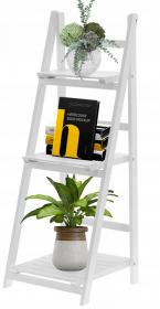 REGAŁ DRABINKOWY BIAŁY Z 3 PÓŁKAMI 42 x 39 x 109 cm