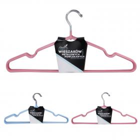 KPL. 8 WIESZAKÓW METALOWYCH POWLEKANYCH RÓŻOWY/NIEBIESKI