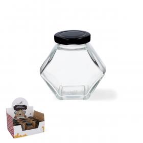 SŁOICZEK SZEŚCIOKĄTNY Z ZAKRĘTKĄ 280 ML DISPLAY=12szt 