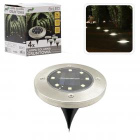 KPL.4 LAMPEK SOLARNYCH GRUNTOWYCH SREBRNYCH 11,5 X 11,5 X 2,3 CM *6655