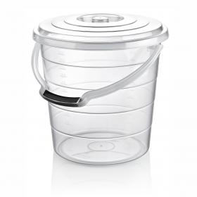 WIADRO TRANSPARENTNE Z POKRYWĄ 15L