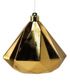 KPL. 3 BOMBEK NA CHOINKĘ DIAMENT 10 CM CZERWONE/ZŁOTE/SREBRNE 