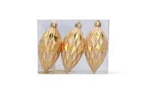 KPL. 3 PODŁUŻNYCH BOMBEK 10 CM CZERWONY/ZŁOTY/SREBRNY 