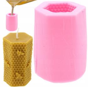 FORMA SILIKONOWA DO ŚWIEC PLASTER MIODU Z PSZCZOŁĄ 