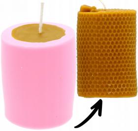 FORMA SILIKONOWA DO ŚWIEC WALEC ZDOBIONY Z PSZCZOŁĄ 