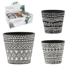 KOMPLET 6 DONICZEK CERAMICZNYCH 13 x 13 x 12cm MIX WZORÓW 