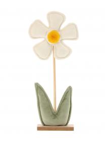 OZDOBA WIELKANOCNA  KWIATEK NA PODSTAWCE Z WELURU  KREMOWY 13 x 4,5 x 29 CM