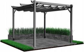 PERGOLA OGRODOWA SZARA 3X4M